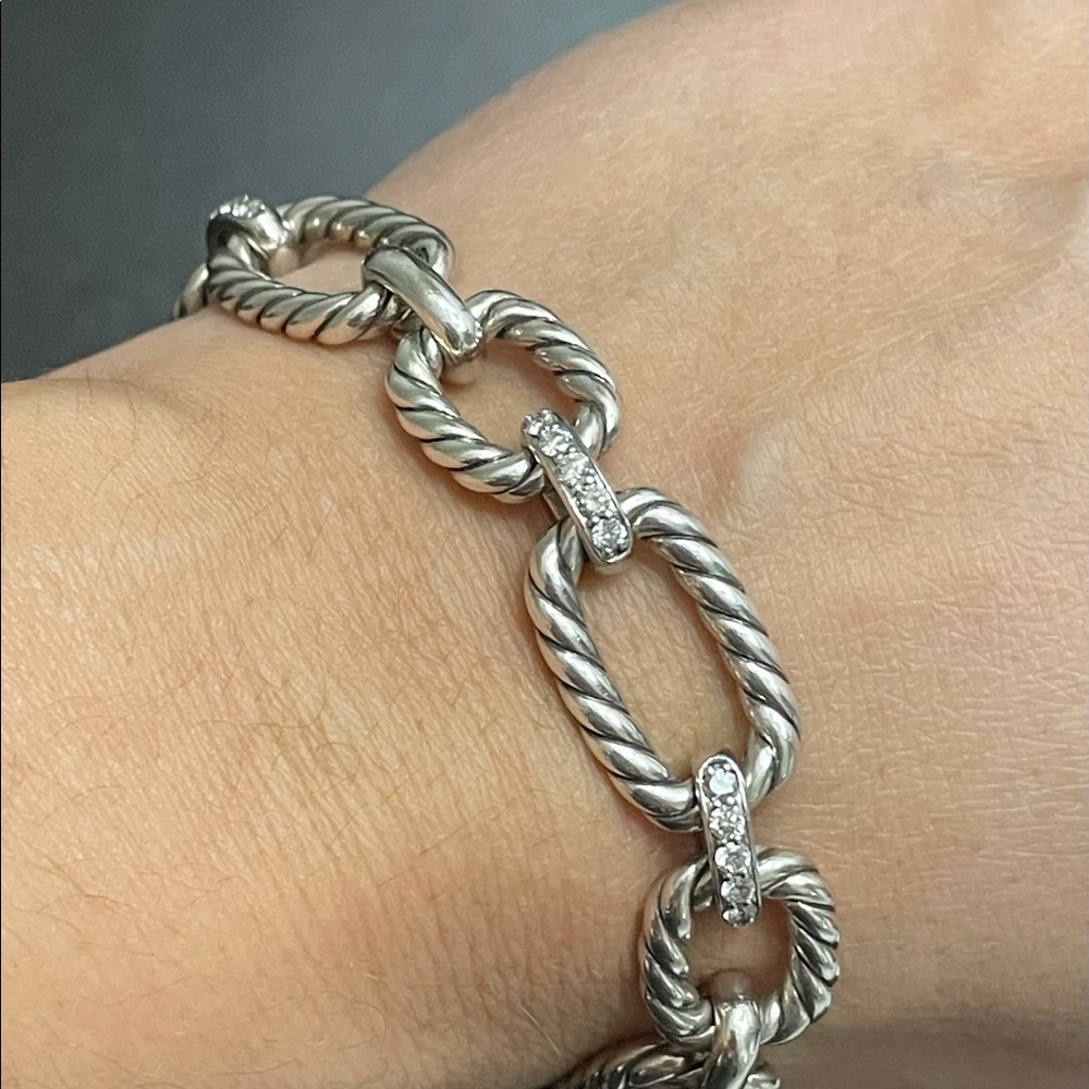 David Yurman Cushion Link with Diamonds